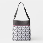 70 Retro Black en White Flower Power Crossbody Tas (Achterkant)
