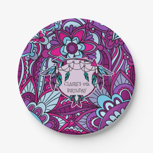 70, Retro Party Borden Papieren Bordje (Voorkant)