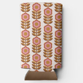 70 Retro roze bruine ventilatorvermogenspatroon Seltzer Blikjeskoeler (Achterkant)