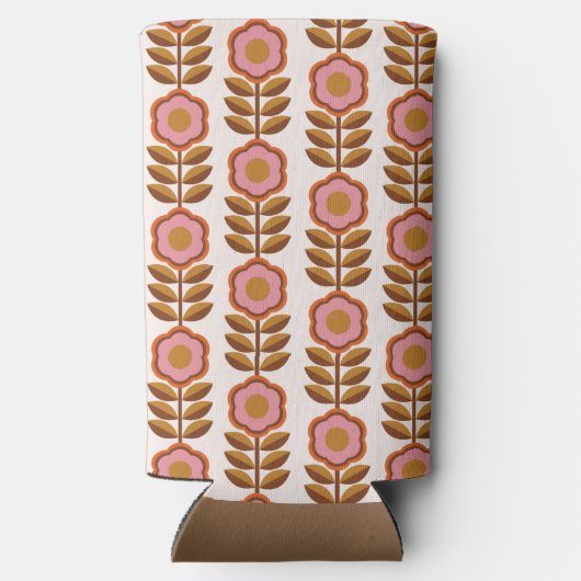 70 Retro roze bruine ventilatorvermogenspatroon Seltzer Blikjeskoeler (Achterkant)