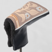 70 Retro White en Oranje ventilatorvermogen Golfheadcover (3/4 voorkant)