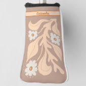 70 Retro White en Oranje ventilatorvermogen Golfheadcover (Draai 90)