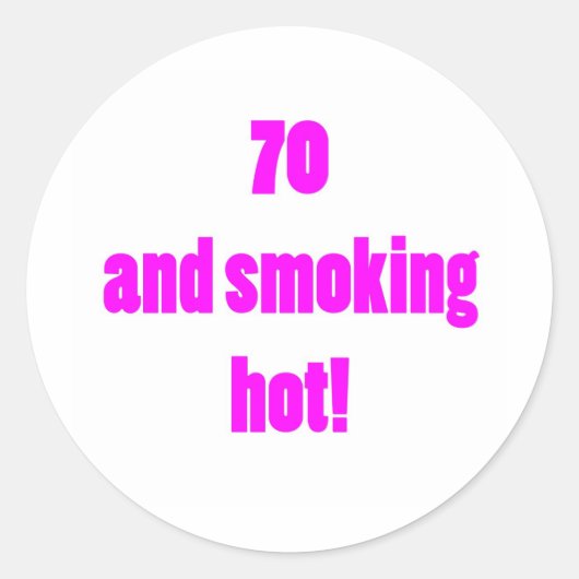 70 Roken, warm Ronde Sticker (Voorkant)