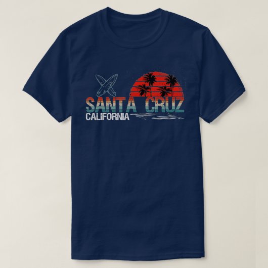 '70 s 80 in California City Santa Cruz Surfing T-shirt (Design voorkant)