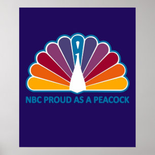 70 s NBC trots als Vintage van de Peacock Poster