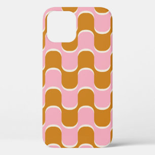 70 s retro vintage wavy pattern in gold and pinkwa Case-Mate iPhone case