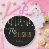 70 Sassy Black Silver Gold String Lights elegant Papieren Bordje (Feest)