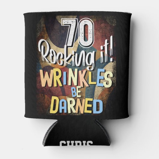 70 schommelen! Rimpels worden gekleurd, 70e Retro  Blikjeskoeler (Voorkant)