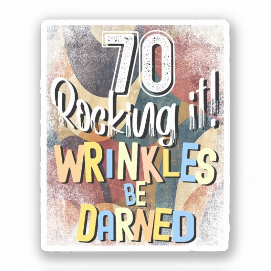 70 schommelen! Rimpels worden gekleurd, retro Sticker (Voorkant)