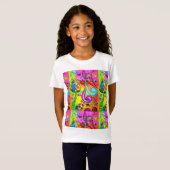 70-shirt met hippie-achtige bloem t-shirt (Voorkant volledig)