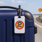 70 snelheidsbeperking verkeersbord bagagelabel