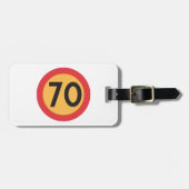 70 snelheidsbeperking verkeersbord bagagelabel (Voorkant horizontaal)