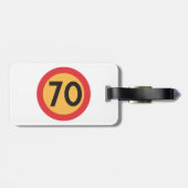 70 snelheidsbeperking verkeersbord bagagelabel (Achterkant horizontaal)