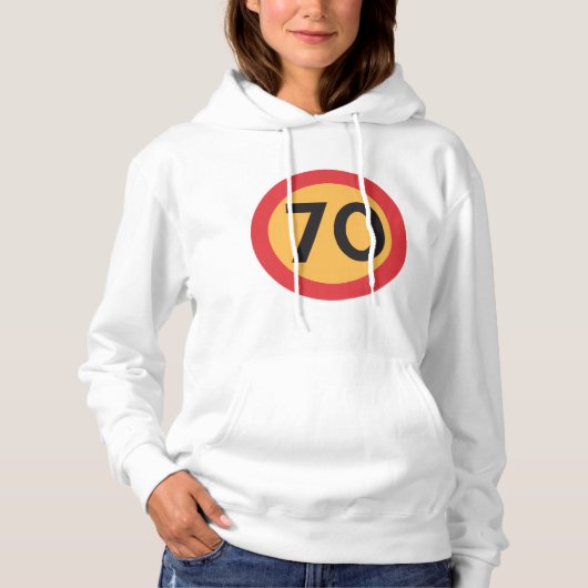 70 snelheidsbeperking verkeersbord hoodie (Voorkant)
