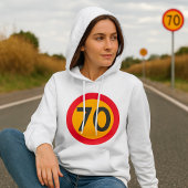70 snelheidsbeperking verkeersbord hoodie