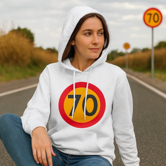 70 snelheidsbeperking verkeersbord hoodie
