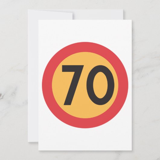 70 snelheidsbeperking verkeersbord kaart (Voorkant)