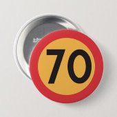 70 snelheidsbeperking verkeersbord ronde button 7,6 cm (Voorkant /achterkant)