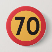 70 snelheidsbeperking verkeersbord ronde button 7,6 cm (Voorkant)