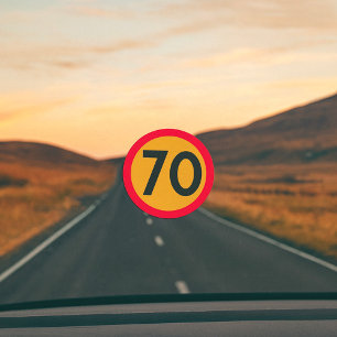 70 snelheidsbeperking verkeersbord ronde sticker