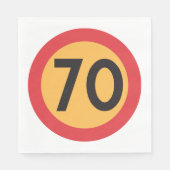 70 snelheidsbeperking verkeersbord servet (Voorkant)