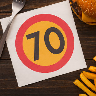 70 snelheidsbeperking verkeersbord servet