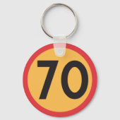 70 snelheidsbeperking verkeersbord sleutelhanger (Voorkant)