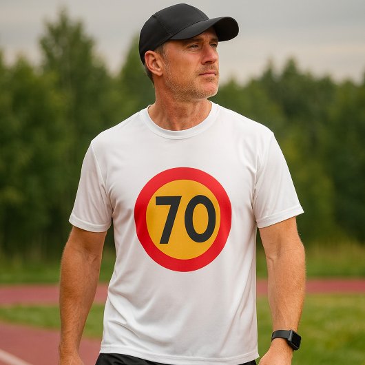 70 snelheidsbeperking verkeersbord t-shirt