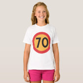 70 snelheidsbeperking verkeersbord t-shirt (Voorkant volledig)