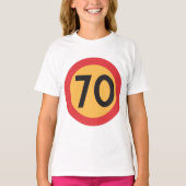 70 snelheidsbeperking verkeersbord t-shirt (Voorkant)