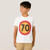 70 snelheidsbeperking verkeersbord t-shirt (Voorkant volledig)