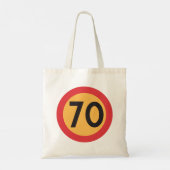 70 snelheidsbeperking verkeersbord tote bag (Achterkant)