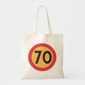 70 snelheidsbeperking verkeersbord tote bag (Voorkant)