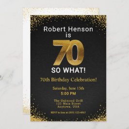 70 So What! Black Gold 70th Birthday Kaart
