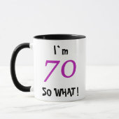 70 So What Funny Inspirerend 70ste Verjaardag Mok (Links)