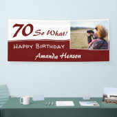 70 So what Grappige 70ste Verjaardag Feest Foto Spandoek (Beurs)