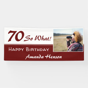 70 So what Grappige 70ste Verjaardag Feest Foto Spandoek