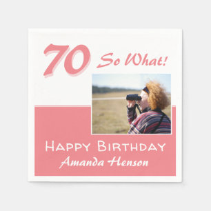 70 So What Pink Funny 70th Birthday Foto Servet