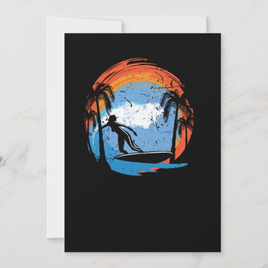 70.Surfende Surfer Girl Surfer Girl Surfboard Suns Save The Date (Voorkant)