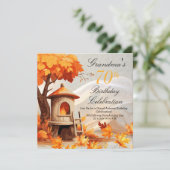 70 Uitnodiging voor herfst verjaardag (Staand voorkant)