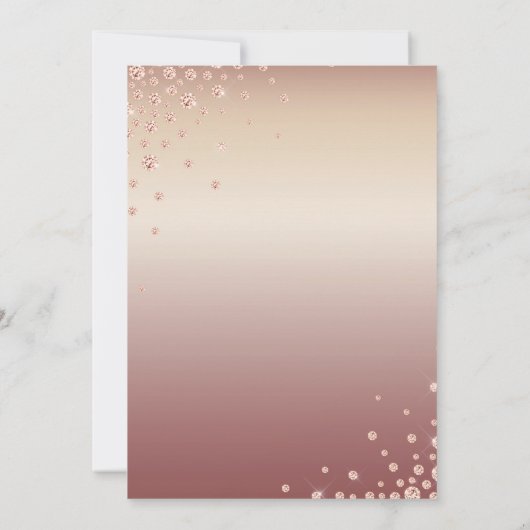 70 Uitstekend Roos Gouden Glitter Diamond Verjaard Kaart (Achterkant)