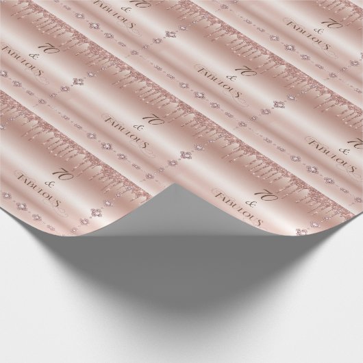 70 Uitstekend Roos Gouden Glitter Verjaardagsfeest Cadeaupapier (Hoek)