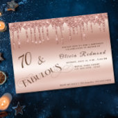 70 Uitstekend Roos Gouden Glitter Verjaardagsfeest Kaart