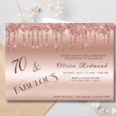 70 Uitstekend Roos Gouden Glitter Verjaardagsfeest Kaart