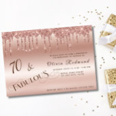 70 Uitstekend Roos Gouden Glitter Verjaardagsfeest Kaart