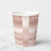 70 Uitstekend Roos Gouden Glitter Verjaardagsfeest Papieren Bekers (Rechts)