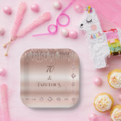 70 Uitstekend Roos Gouden Glitter Verjaardagsfeest Papieren Bordje (Feest)