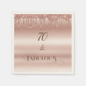 70 Uitstekend Roos Gouden Glitter Verjaardagsfeest Servet (Voorkant)