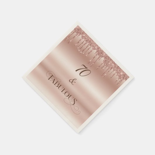 70 Uitstekend Roos Gouden Glitter Verjaardagsfeest Servet (Hoek)