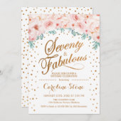 70 Uitstekend Verjaardagsfeest - Wit Goud Roze Kaart (Voorkant / Achterkant)